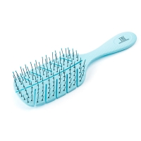 TNL, Щетка массажная для волос Bio прямоугольная, 65х230 мм, голубая