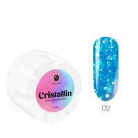 ADRICOCO, Гель для дизайна ногтей Cristallin №02 Голубой кристалл (6 мл.)