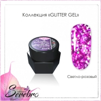 Serebro, Гель-лак Glitter-gel (светло-розовый голографик), 5 мл