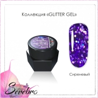Serebro, Гель-лак Glitter-gel (сиреневый голографик), 5 мл