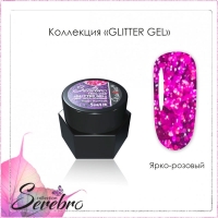 Serebro, Гель-лак Glitter-gel (ярко-розовый голографик), 5 мл
