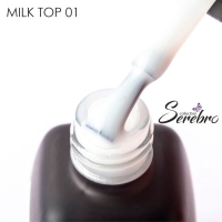 Serebro, Топ молочный без липкого слоя "Milk top" для гель-лака №01, 11 мл