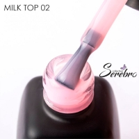 Serebro, Топ молочный без липкого слоя "Milk top" для гель-лака №02, 11 мл