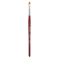 Roubloff, Кисть рыжая синтетика, плоская, ручка фигурная бордовая, 6 мм