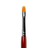 Roubloff, Кисть рыжая синтетика, овальная, ручка фигурная бордовая, 4 мм