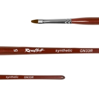 Roubloff, Кисть коричневая синтетика, овальная, ручка фигурная бордовая, 5 мм
