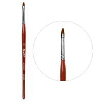 Roubloff, Кисть коричневая синтетика, овальная, ручка фигурная бордовая, 5 мм