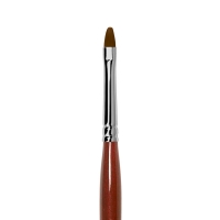 Roubloff, Кисть коричневая синтетика, овальная, ручка фигурная бордовая, 6 мм