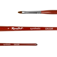 Roubloff, Кисть коричневая синтетика, овальная, ручка фигурная бордовая, 6 мм