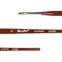 Roubloff, Кисть синтетика имитация колонка, овальная-3, ручка фигурная бордовая