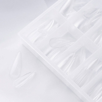 Patrisa Nail, Гелевые типсы для наращивания ногтей, прозрачные, форма миндаль, в коробке, 240 шт