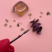 Кристалл, Алмазная фреза (пламя острое, каплевидное), D2,1, L080, мягкая, 856.104.261.080.021(242)