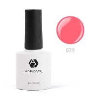 ADRICOCO, Цветной гель-лак №038 розовый коралл (8 мл.)