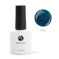 ADRICOCO, Цветной гель-лак №093 мерцающий морской синий (8 мл)
