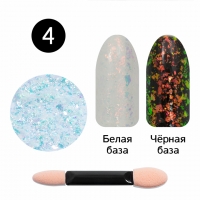 Кристалл Nails, Втирка для ногтей + аппликатор, Юки прозрачная, №04 розовая пыль