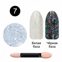 Кристалл Nails, Втирка для ногтей + аппликатор, Юки прозрачная, №07 розовый жемчуг