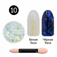 Кристалл Nails, Втирка для ногтей + аппликатор, Юки прозрачная, №10 сапфир