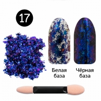 Кристалл Nails, Втирка для ногтей + аппликатор, Юки, №17 сапфир