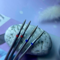 Кристалл, Алмазная фреза (пламя закругл.), D1,8, L100, мягкая, 856.104.263.100.018