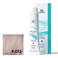 TNL, Крем-краска для волос Million Gloss оттенок 9.012 Очень светлый блонд прозрачный серебр. , 100 мл